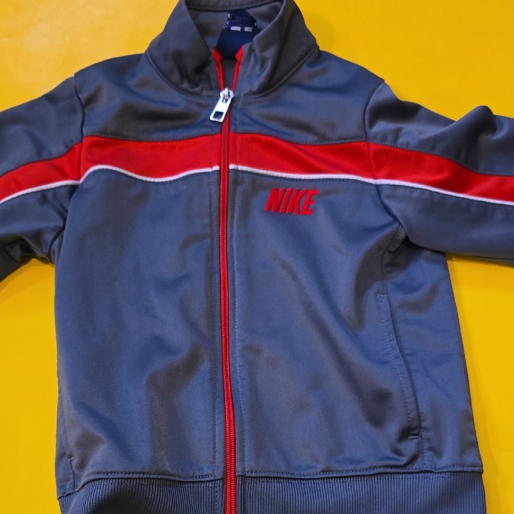 Nike Gray and Red Track Jacket